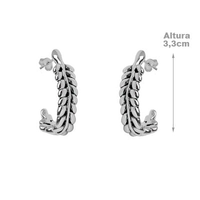 Argola de Prata Folhas