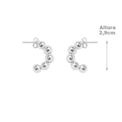 Argola de Prata Bolas