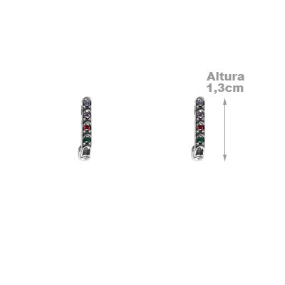 Brinco de Prata com Pedras