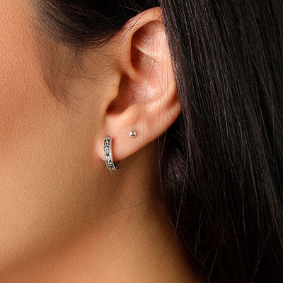 Argola de Prata com Marcassitas