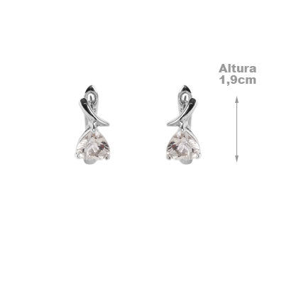 Argola de Prata Coração com Zircônia.