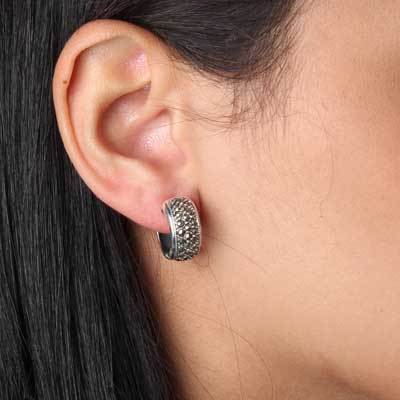 Argola de Prata com Marcassitas