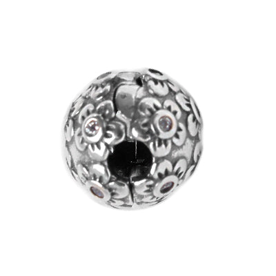 Berloque de Prata Flor com Zircônia