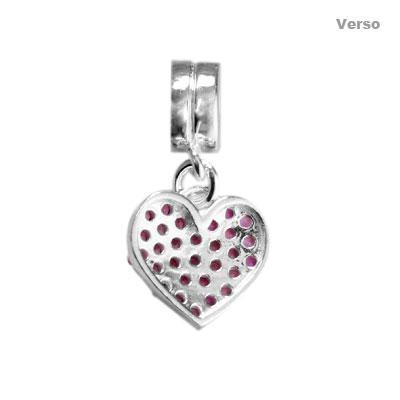 Berloque de Prata Coração com Zircônia - 34324