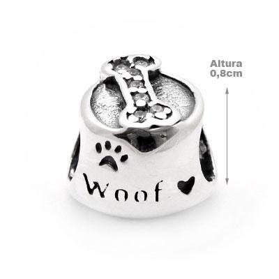 Berloque de Prata Pote de Ração