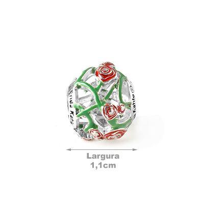 Berloque de Prata Rosas.