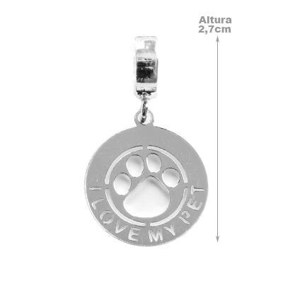 Berloque de Prata Pata de Cachorro