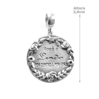 Berloque de Prata Placa