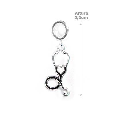 Berloque de Prata Estetoscópio
