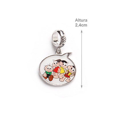 Berloque de Prata Turma da Mônica.