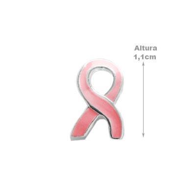 Berloque de Prata Laço Rosa Câncer de Mama