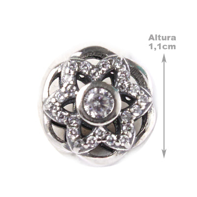 Berloque de Prata com Flor