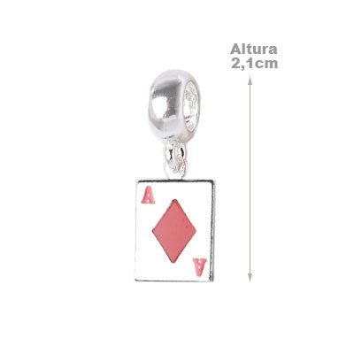 Berloque de Prata Naipe de Ouro