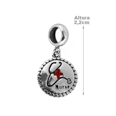 Berloque de Prata Enfermagem