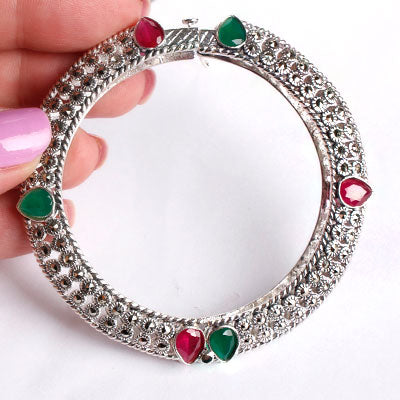 Bracelete de Prata com Pedras