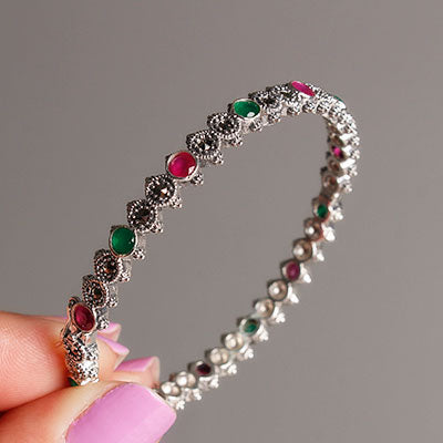 Bracelete de Prata com Pedras