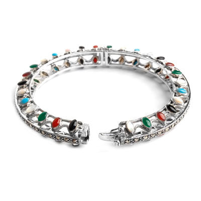 Bracelete de Prata com Pedras