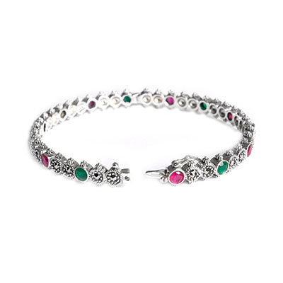 Bracelete de Prata com Pedras