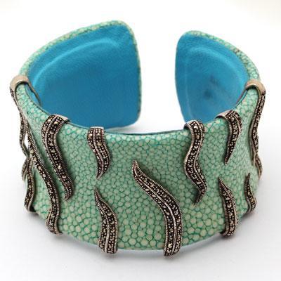 Bracelete de Prata com Courino