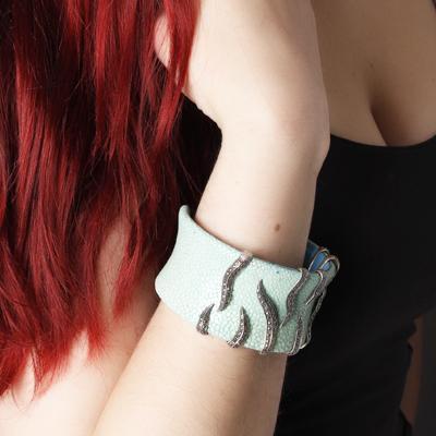 Bracelete de Prata com Courino