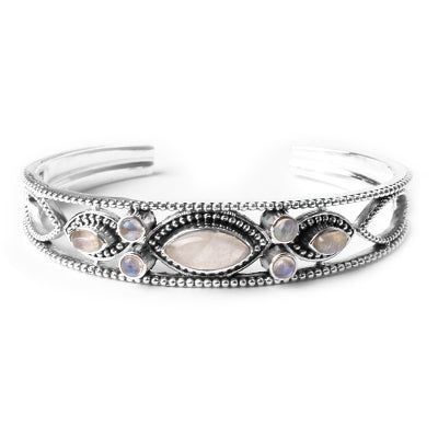 Bracelete de Prata com Pedra da Lua
