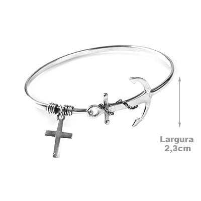 Bracelete de Prata Âncora