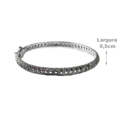 Bracelete de Prata com Marcassita