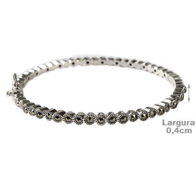 Bracelete de Prata com Marcassita
