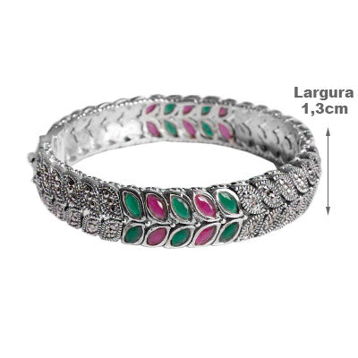 Bracelete de Prata com Pedras