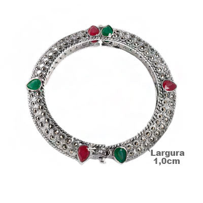 Bracelete de Prata com Pedras