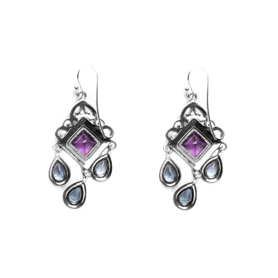 Brinco de Prata com Pedras