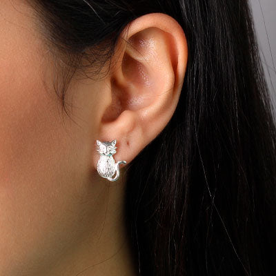 Brinco de Prata Gato