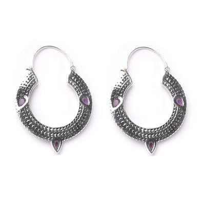 Argola de Prata com Ametista.