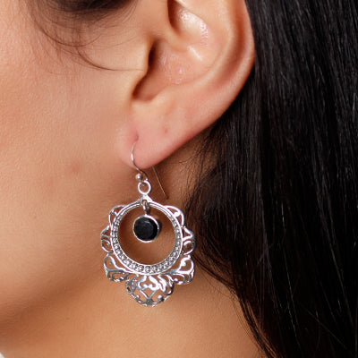 Brinco de Prata Pedra da Lua