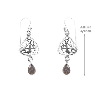 Brinco de Prata com Labradorita.