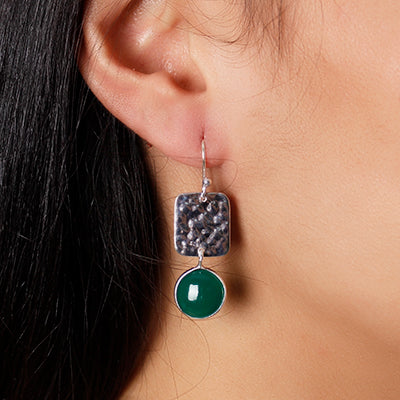 Brinco de Prata com Ágata.