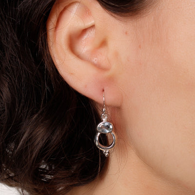 Brinco de Prata com Topázio