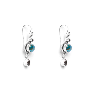 Brinco de Prata com Turquesa.