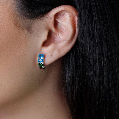 Brinco de Prata com Pedras