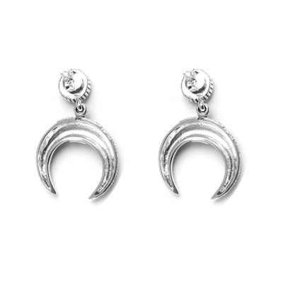 Brinco de Prata Lua com Marcassitas