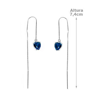 Brinco de Prata Corrente com Zircônia