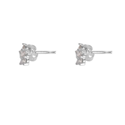 Brinco de Prata Flor com Zircônia - 55154