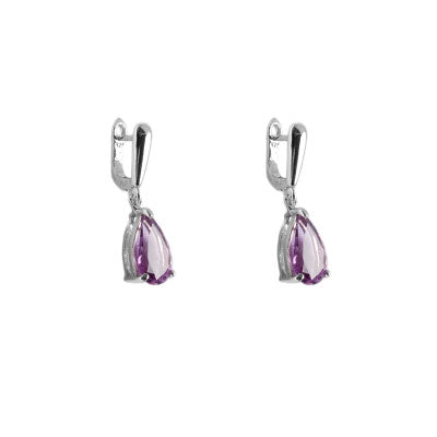 Argola de Prata com Ametista - 56035