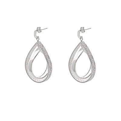 Brinco de Prata com Zircônias.