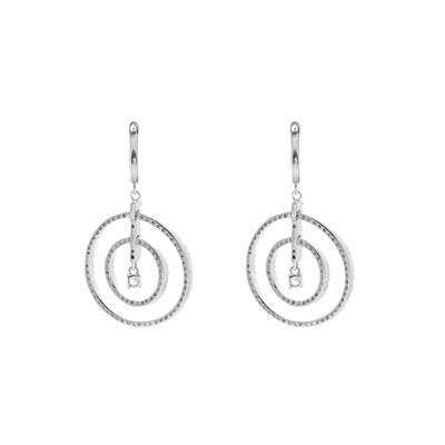 Brinco de Prata com Zircônia e Banho de Ródio.