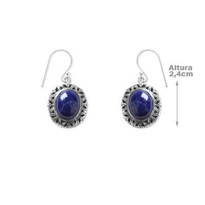 Brinco de Prata com Lápis Lázuli.