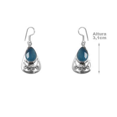 Brinco de Prata com Estrela Azul.