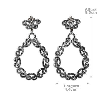 Brinco de Prata com Marcassitas.