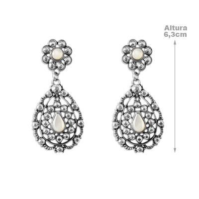 Brinco de Prata com Madrepérola.