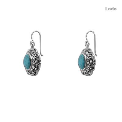 Brinco de Prata com Turquesa.